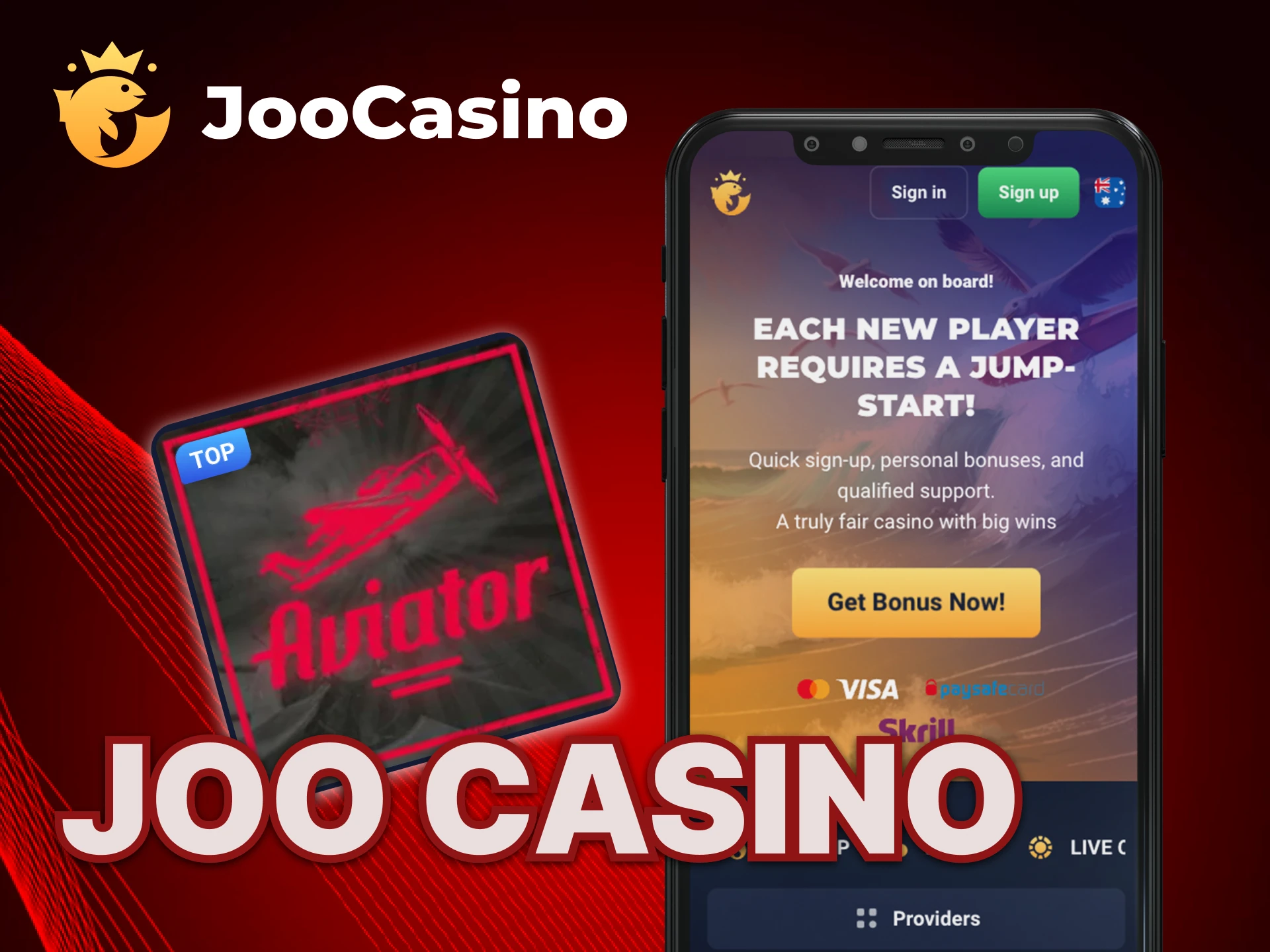 What options are there in the Joo Casino mobile app.
