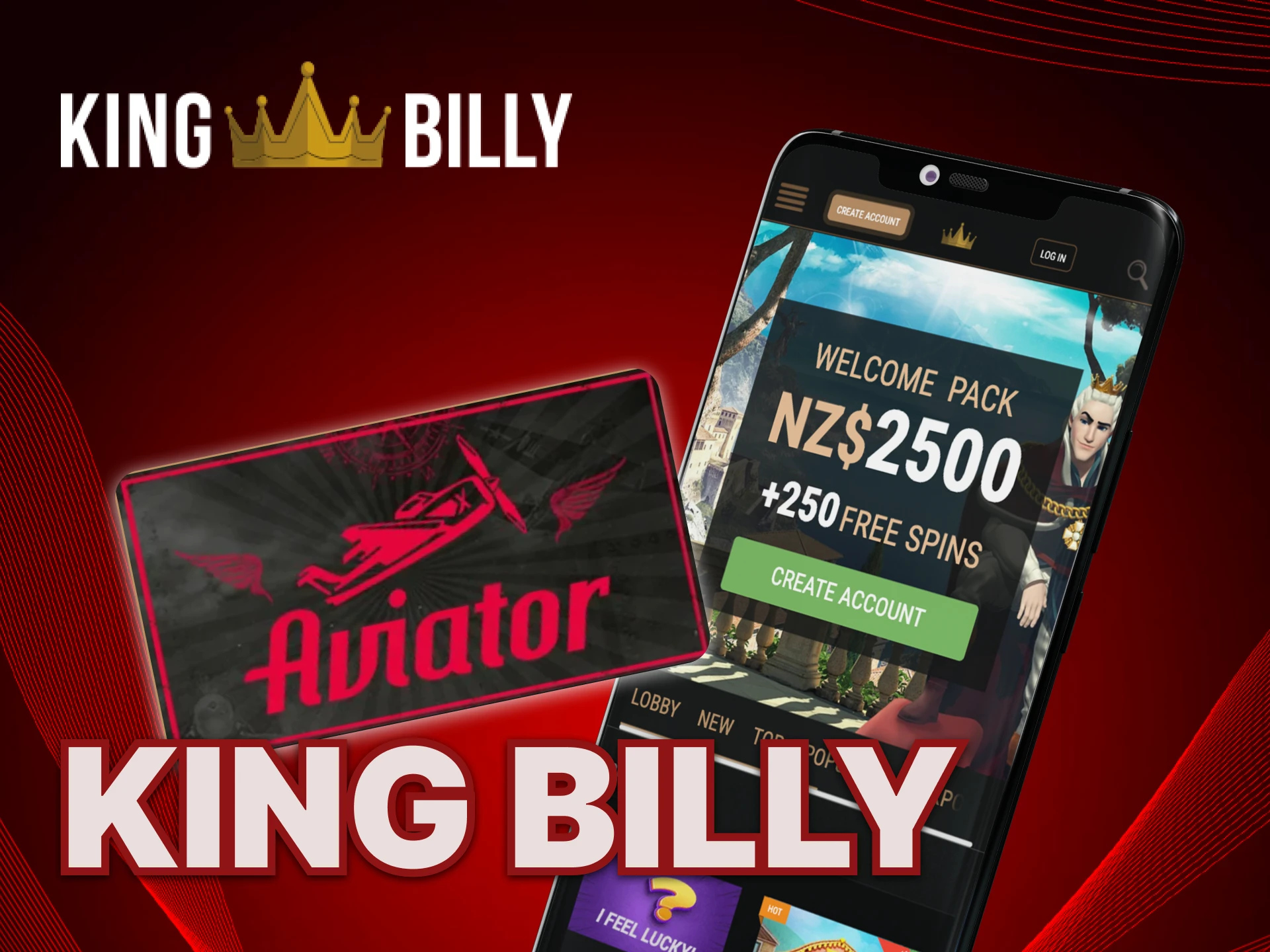 What options are there in the King Billy mobile app.