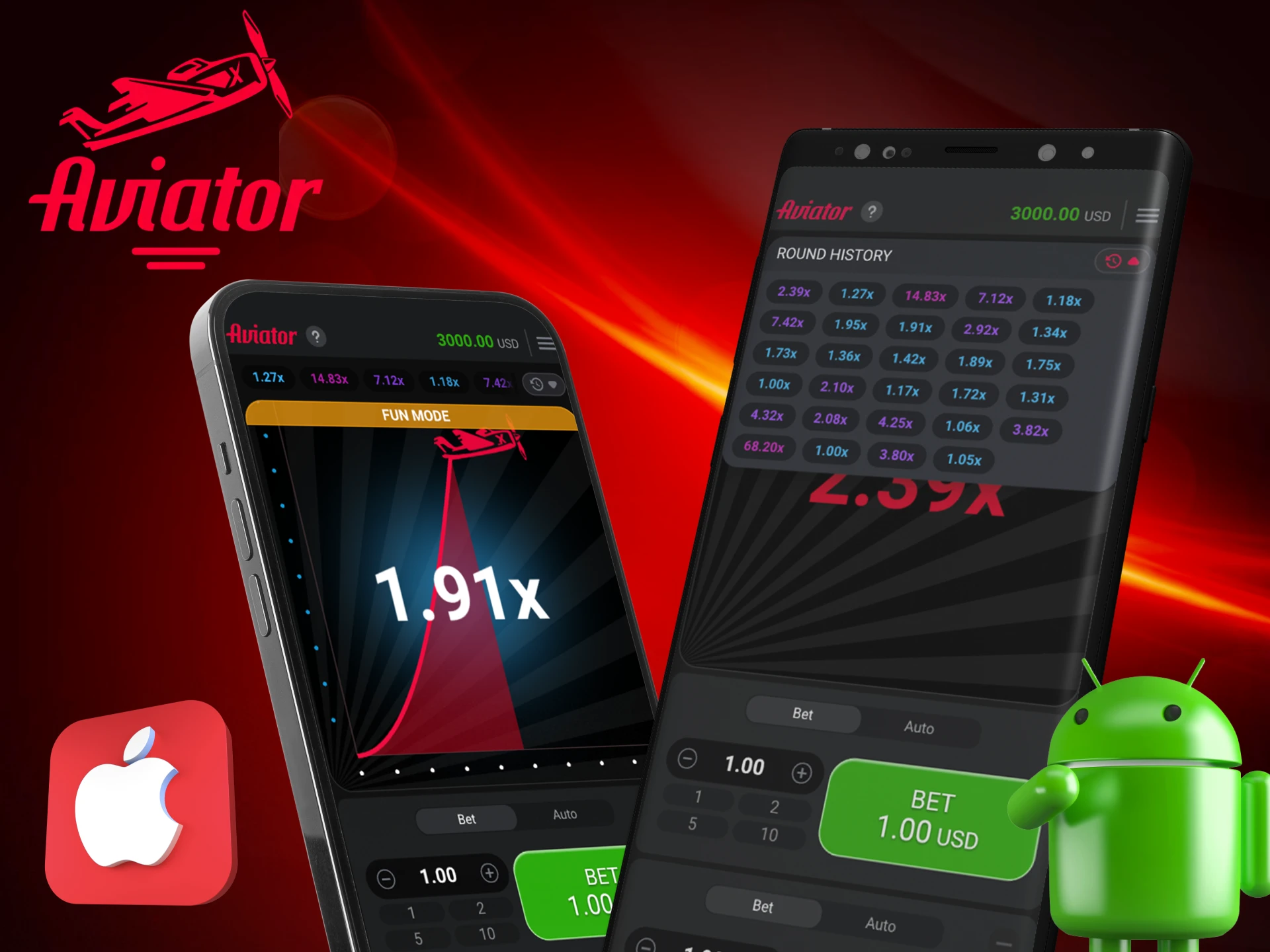 Mobile applications for Android and iOS are available for the Aviator game.