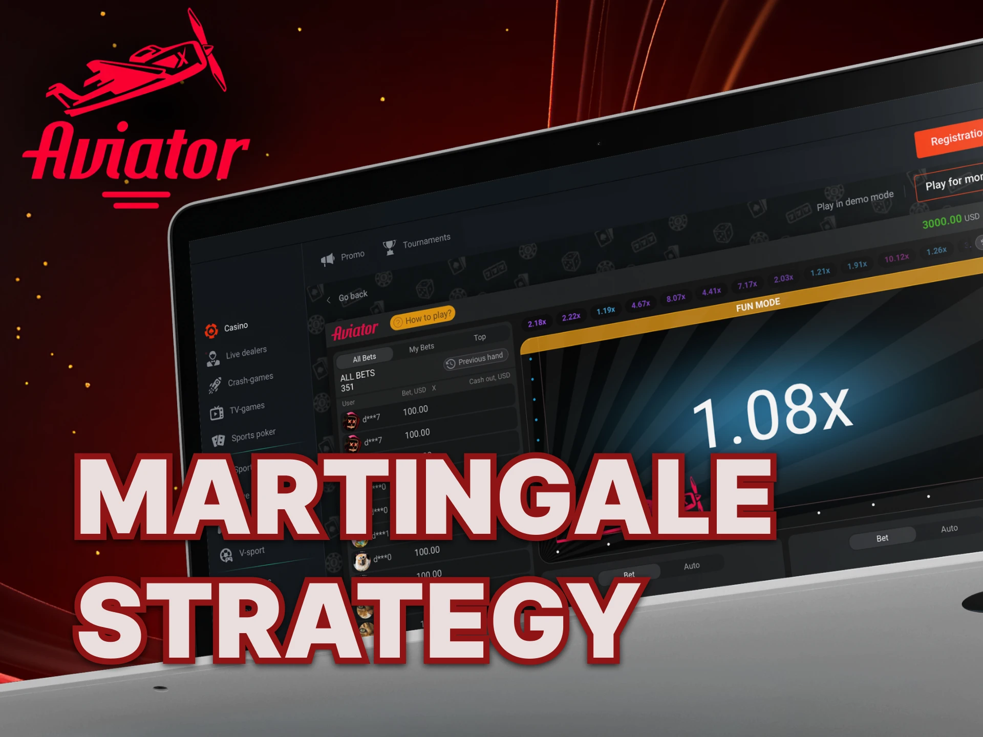 What is Martingale Strategy for the game Aviator.