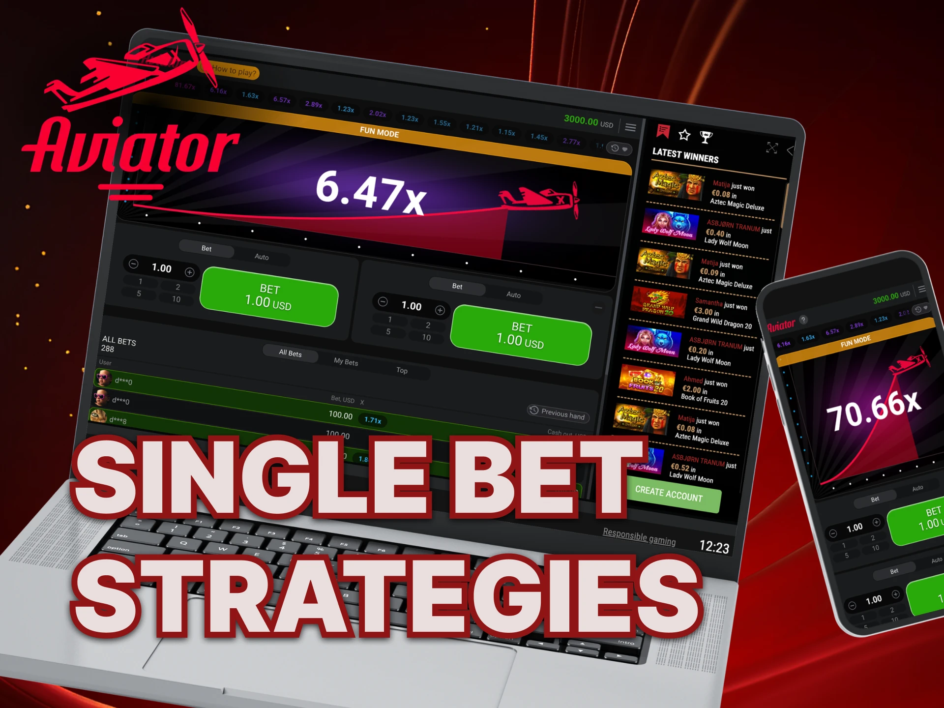 What is Single Bet Strategies for the game Aviator.