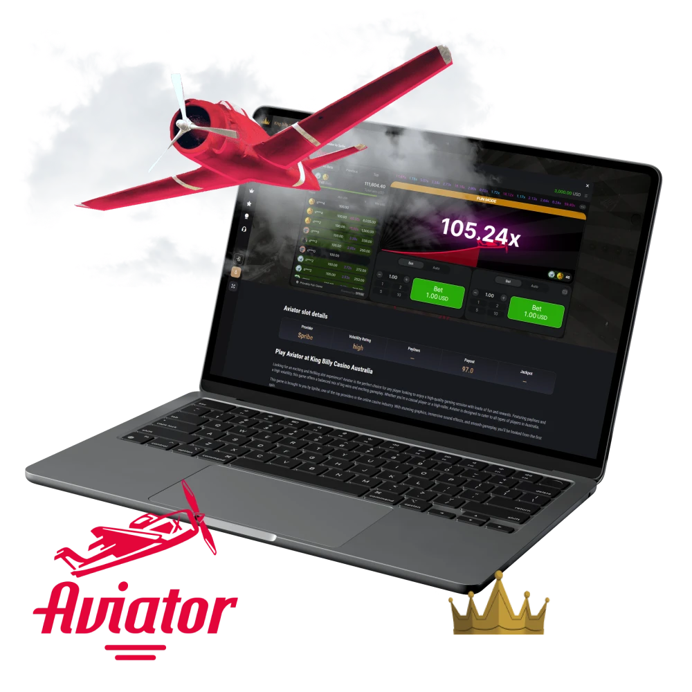 Play the Aviator game on the official King Billy platform.