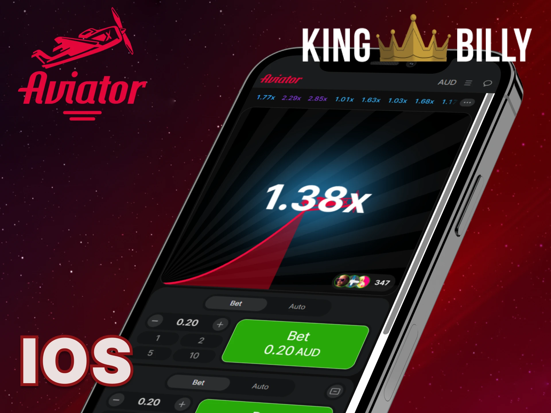 Add the King Billy iOS app to your device to play Aviator.