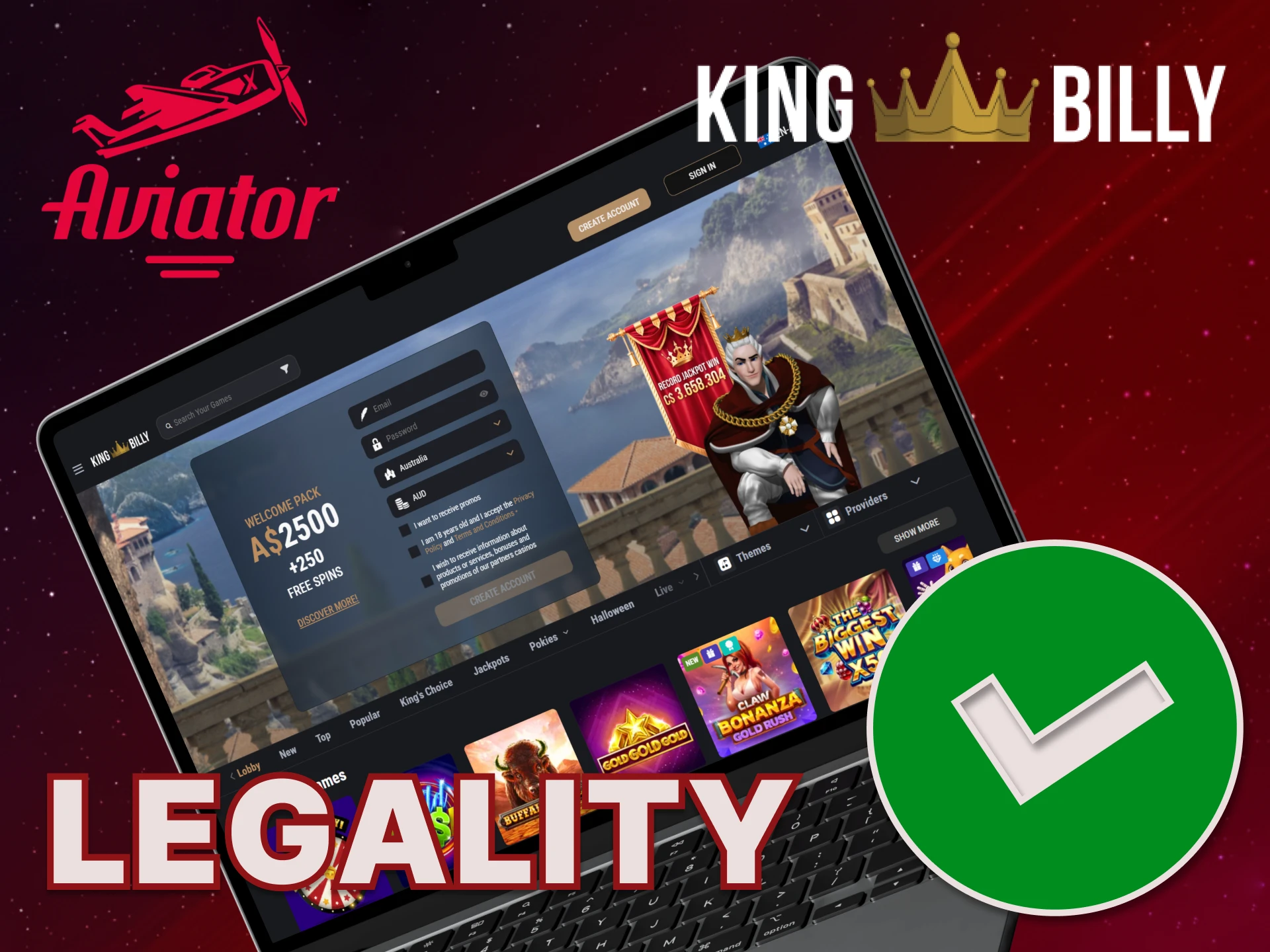 The King Billy platform is safe for Australian players.