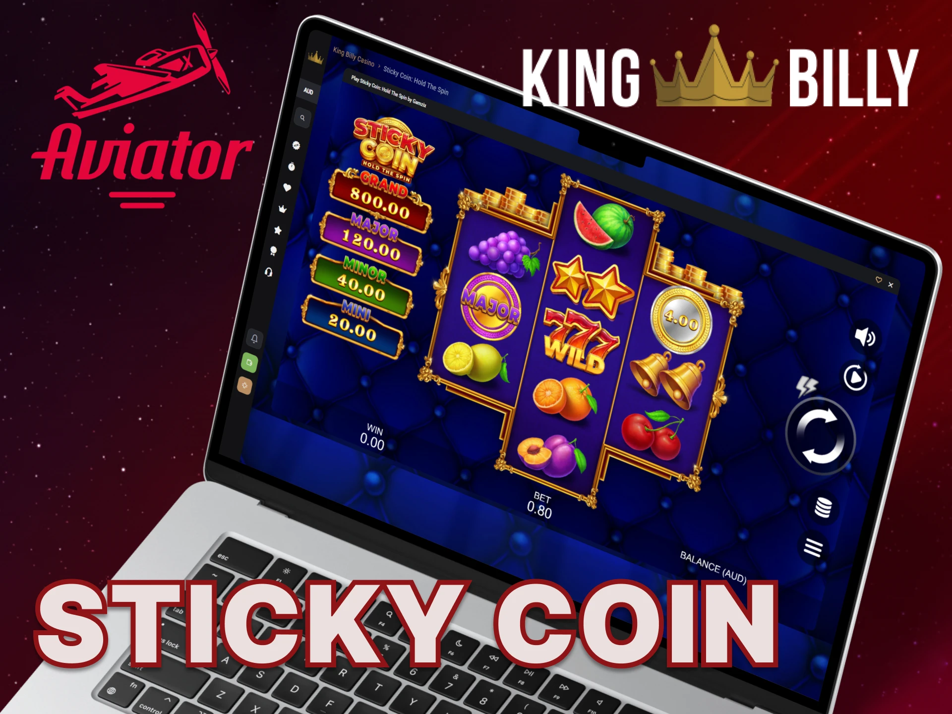 Sticky Coin is available for playing at King Billy.
