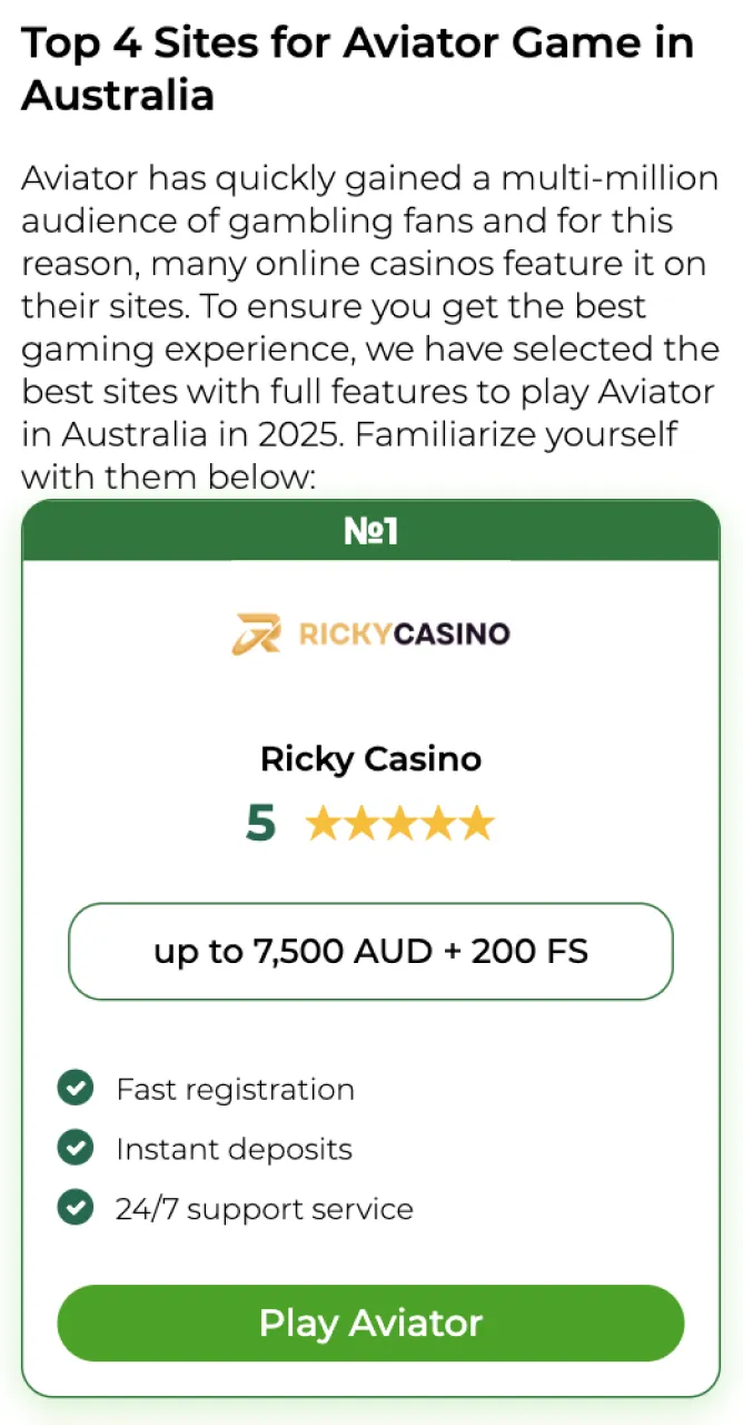 Choose a platform to play the Aviator Game online.