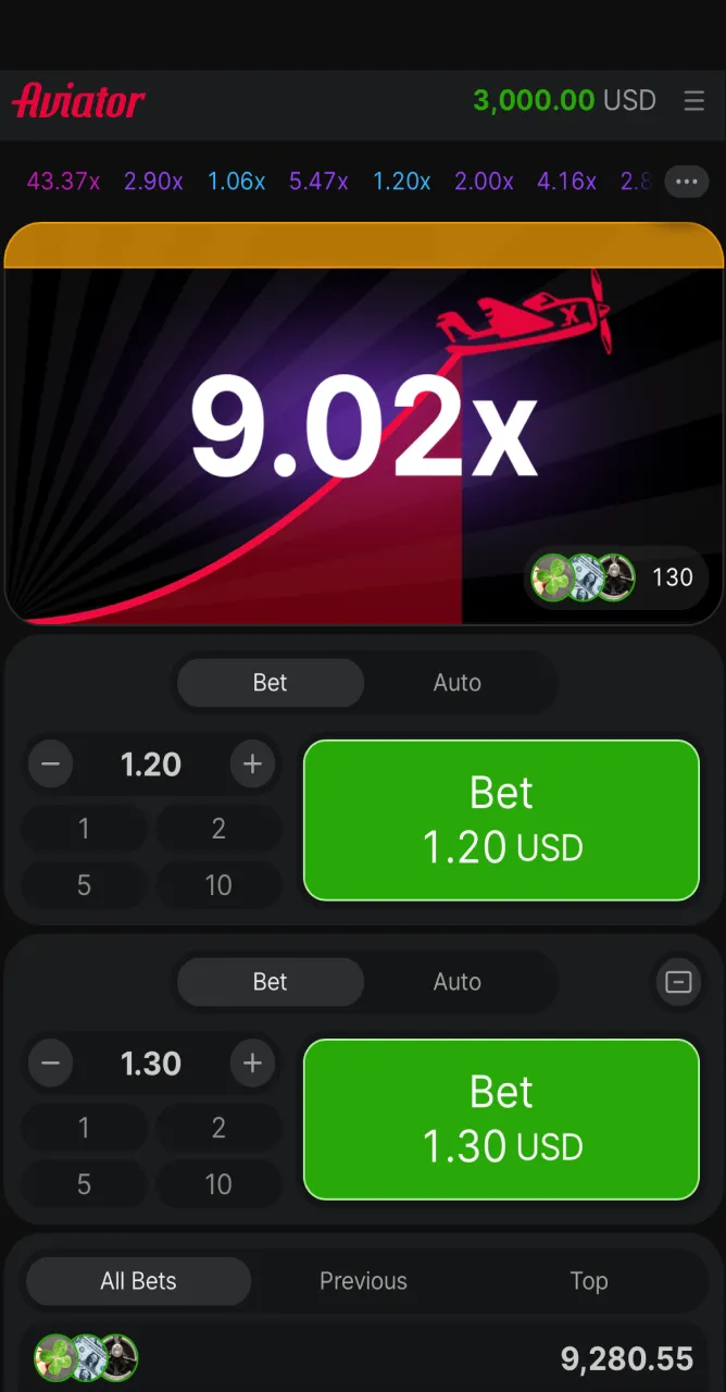 Start playing the Aviator gambling game and guess when the plane will fly away.