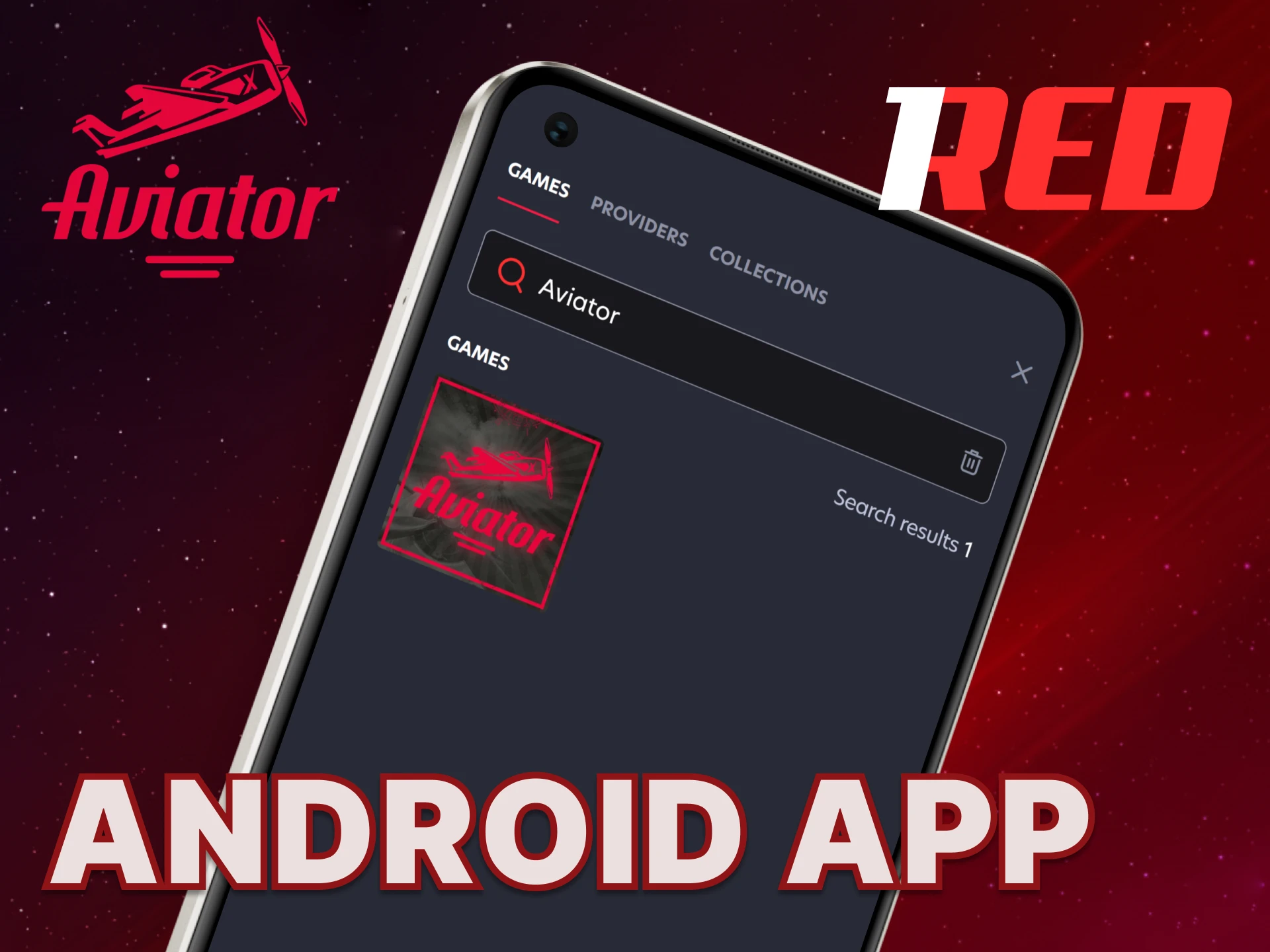 Use the 1Red app for Android to play Aviator.