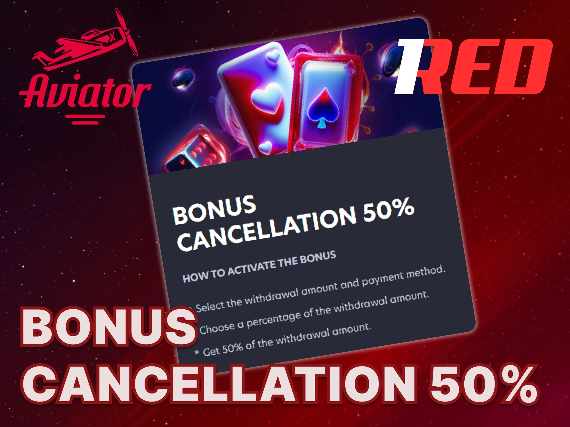 Familiarize yourself with the terms and conditions of 1Red's bonus cancellation.