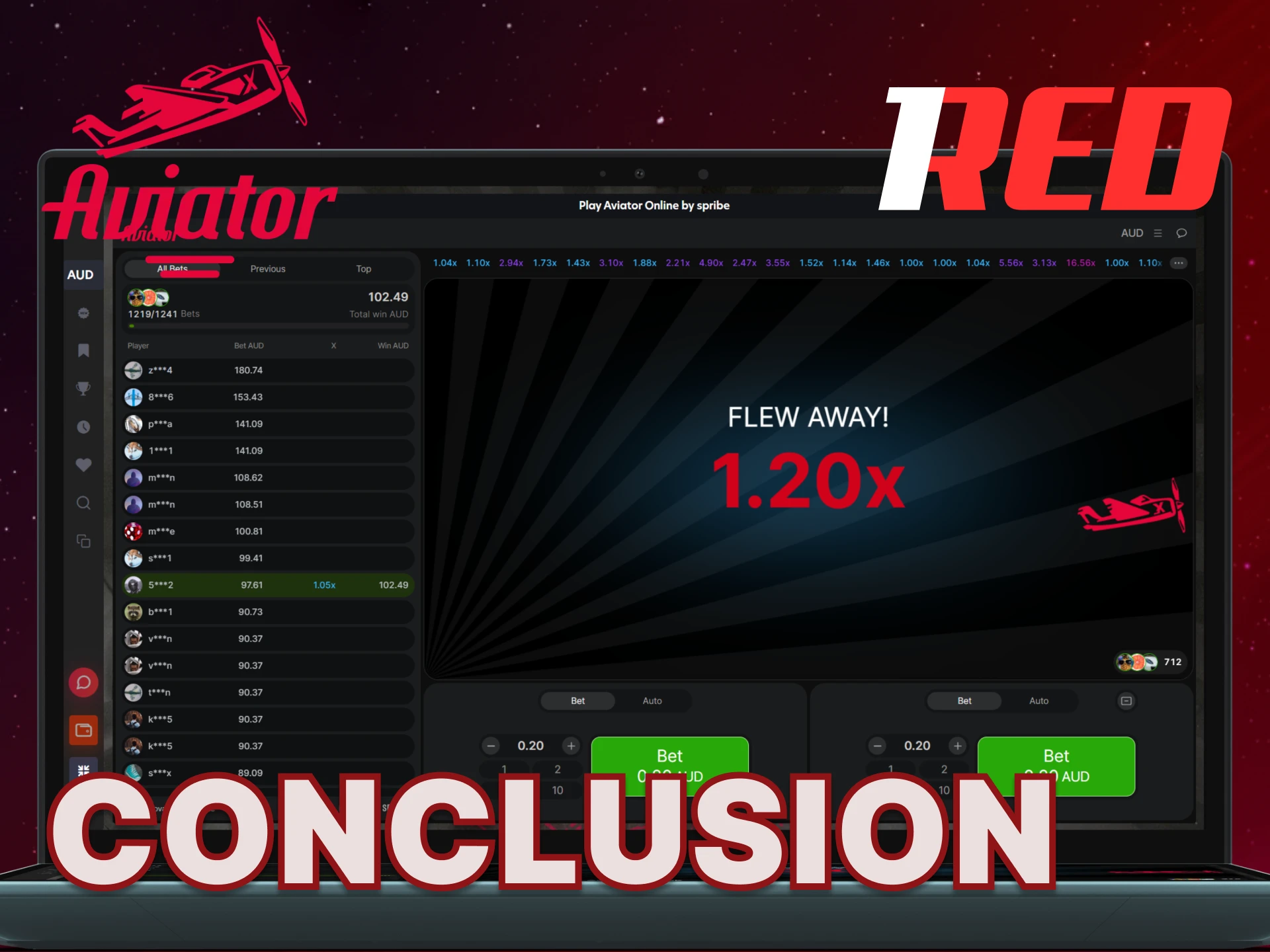 Play and win in the Aviator game at 1Red.