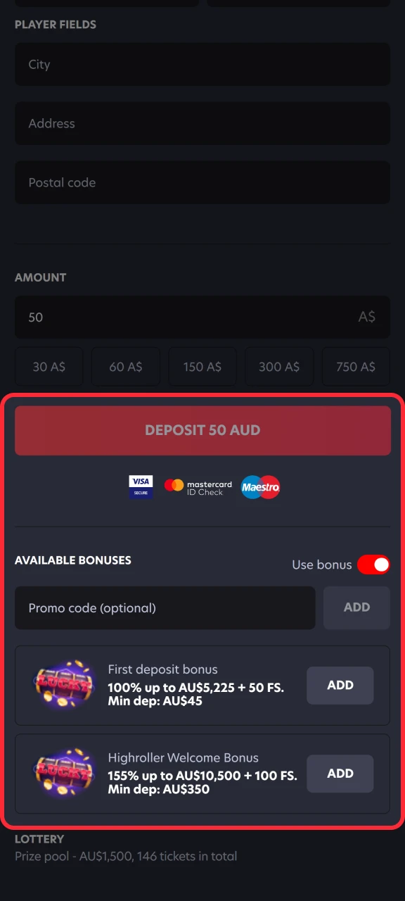 Make a deposit and use your welcome bonus at 1Red.