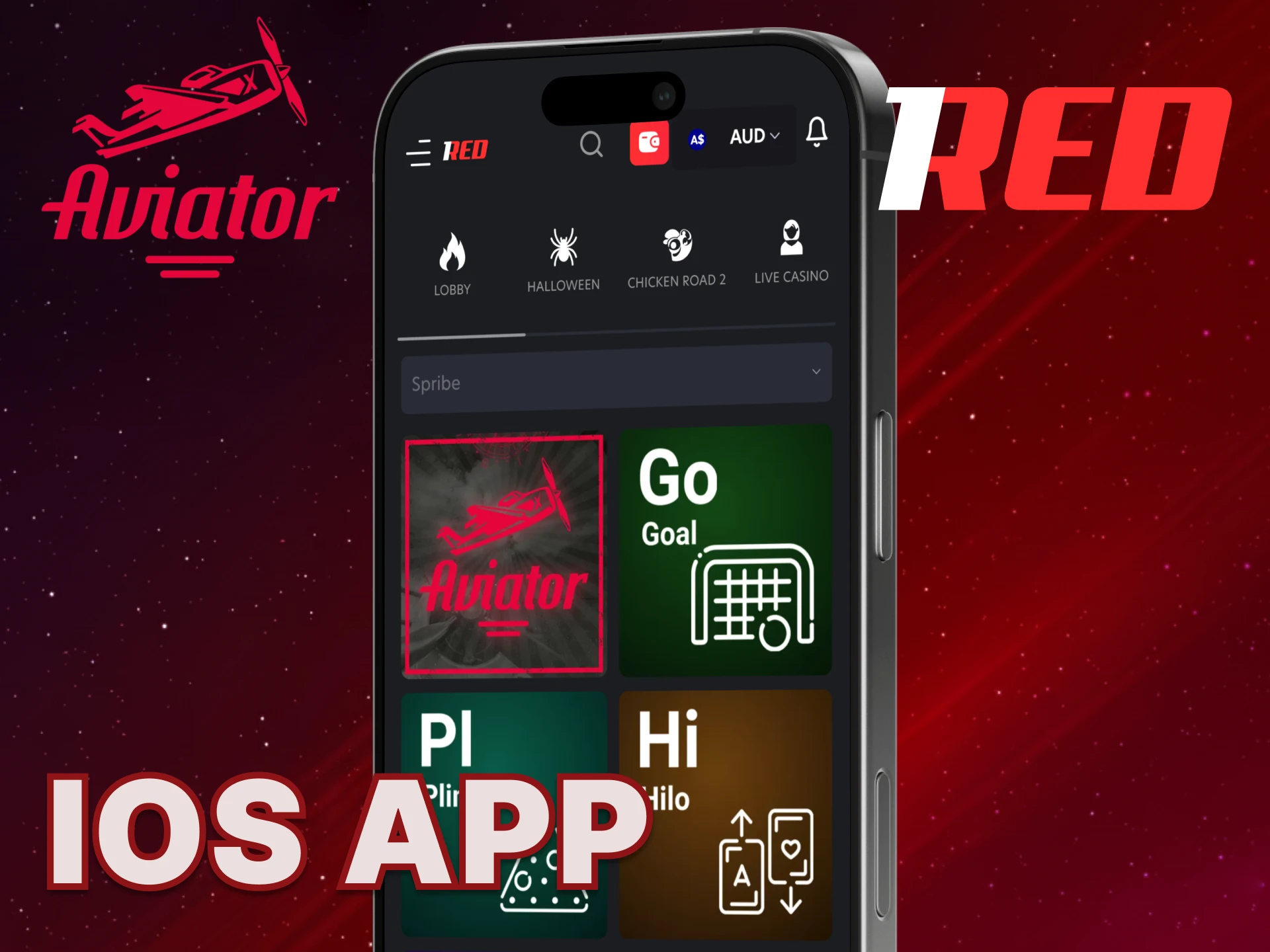 Install the iOS app of the 1Red platform.
