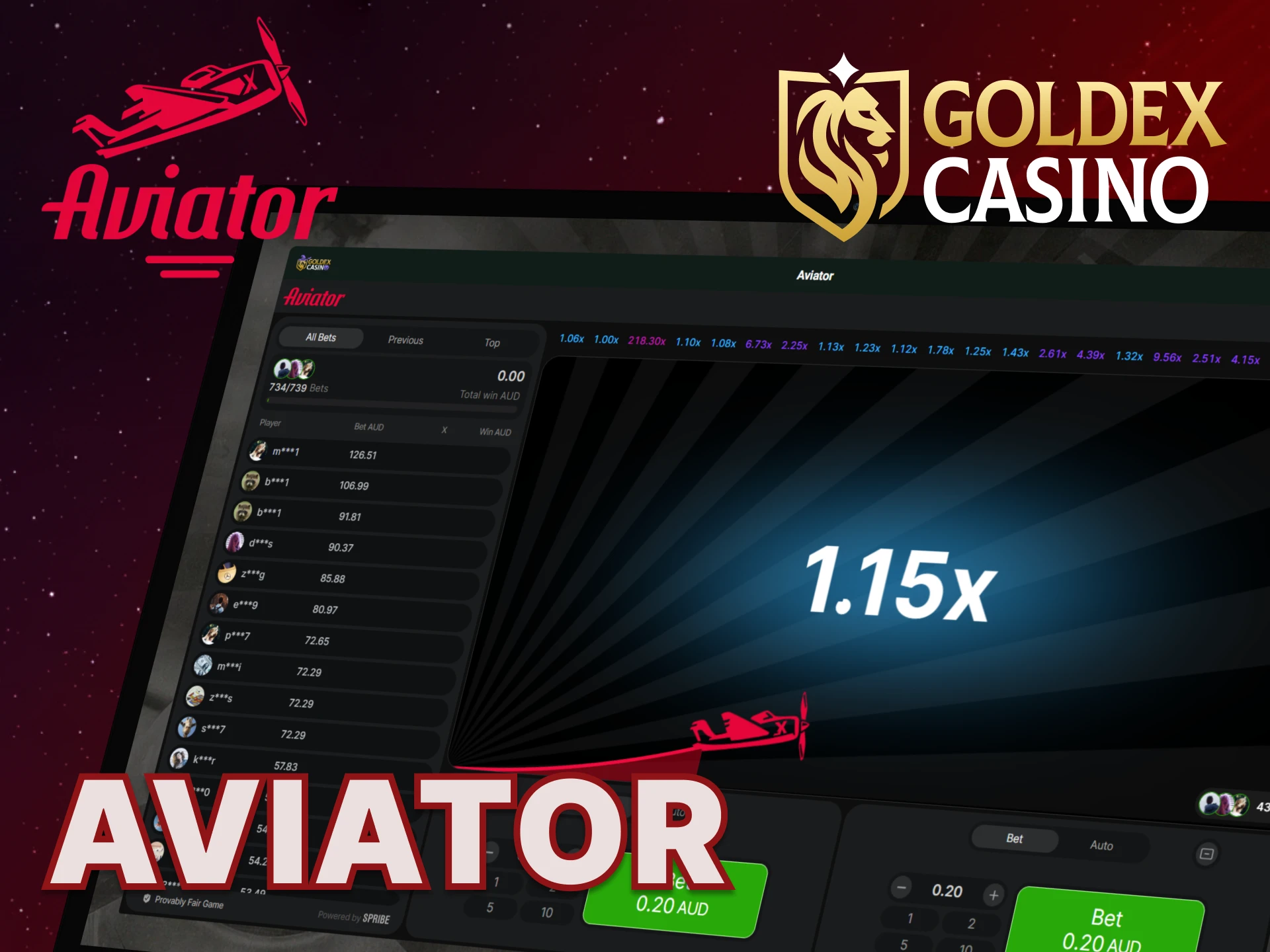 Have fun playing Aviator at Goldex Casino.