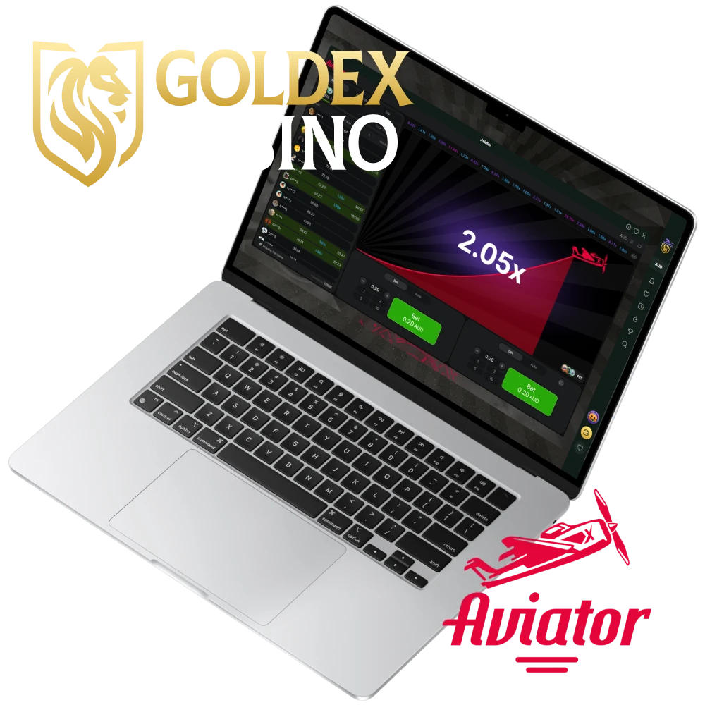 Join Goldex Casino to play the Aviator game.