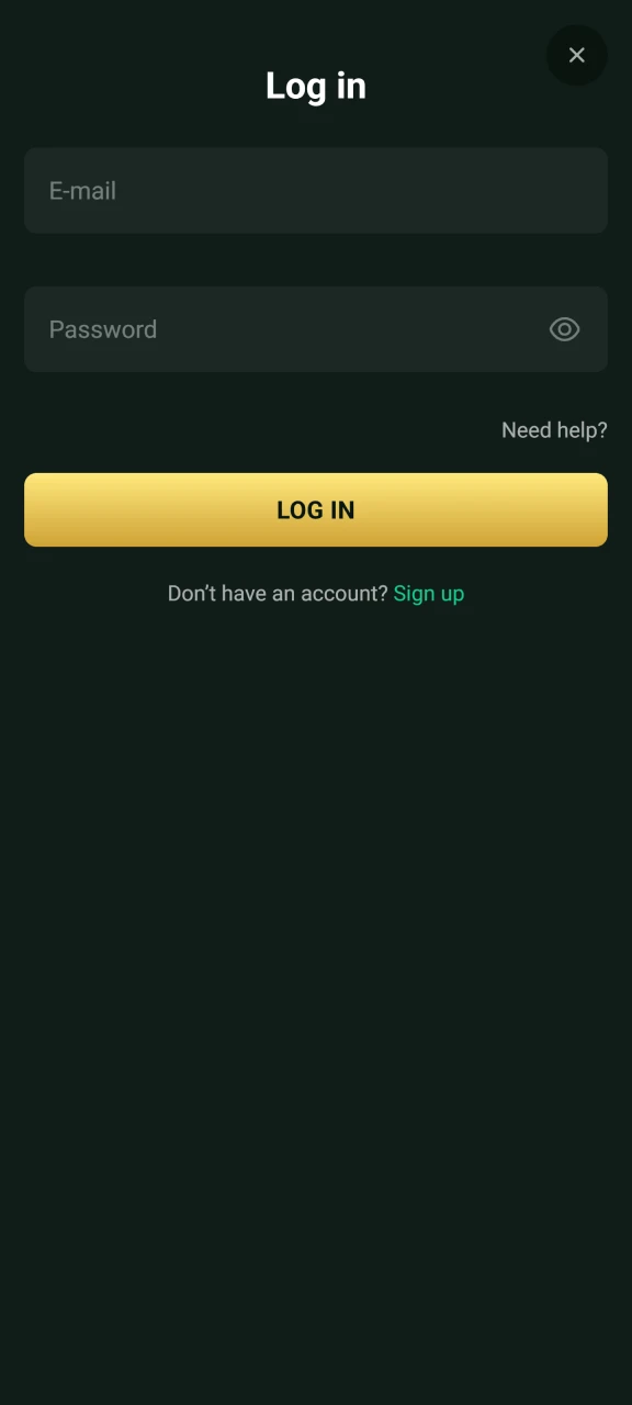 Enter your login details to log in to Goldex Casino.