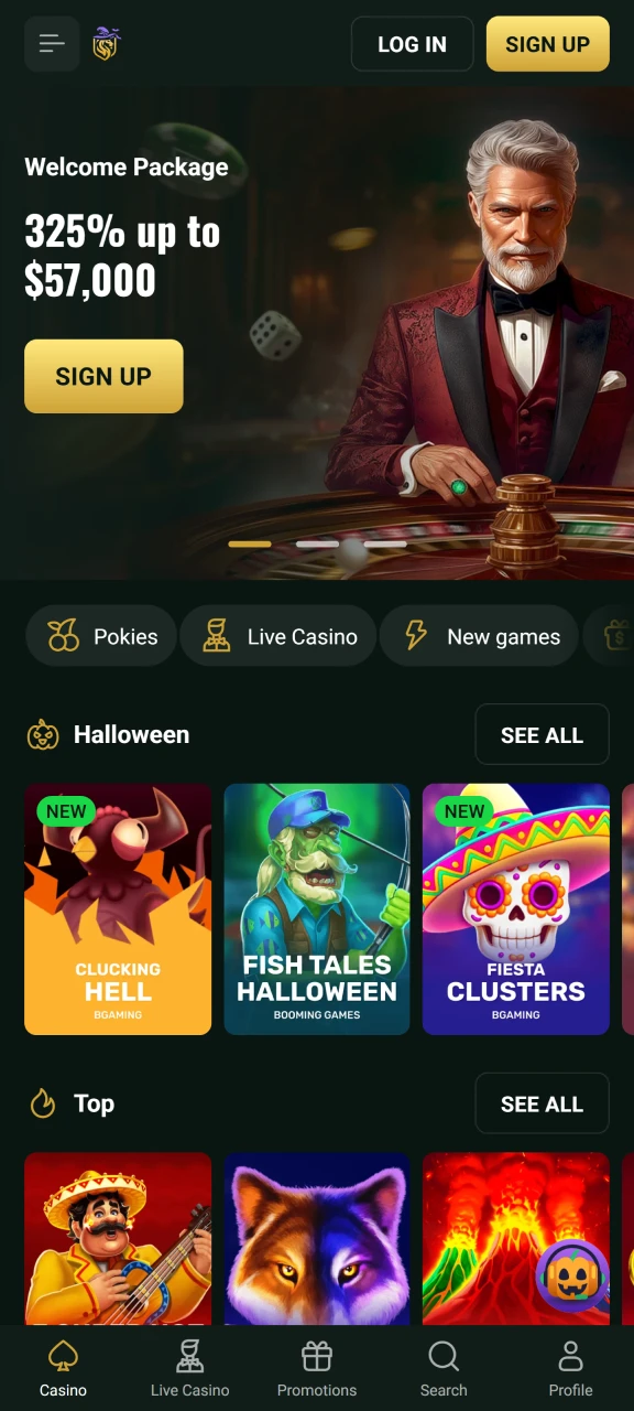 Visit the official Goldex Casino website via your browser.