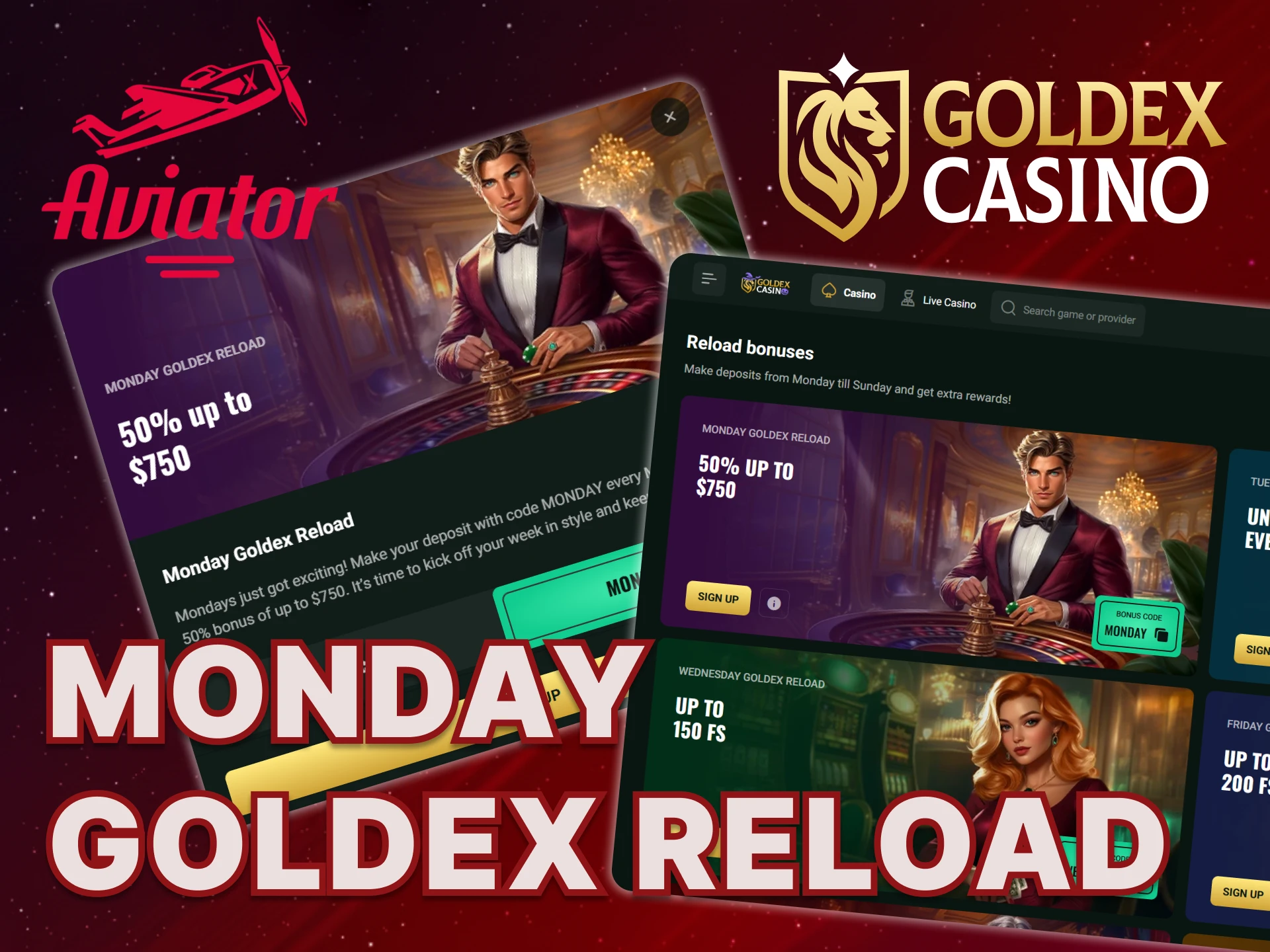 Read about Moday Goldex Reload, available at Goldex Casino.