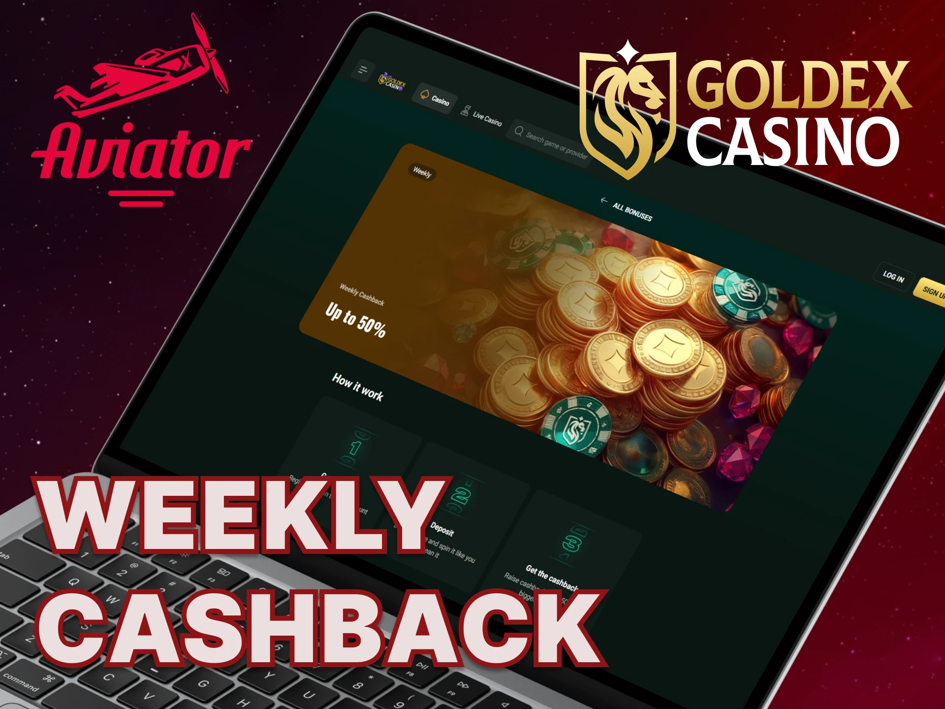 See details of the Goldex Casino weekly cashback.