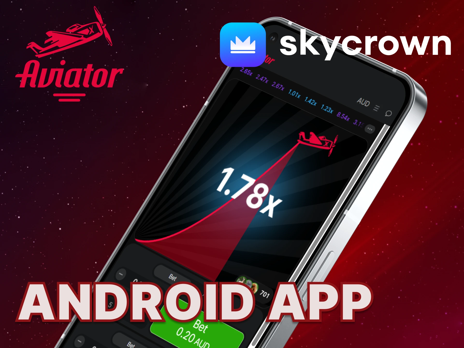 Play the Aviator game on the Skycrown app.