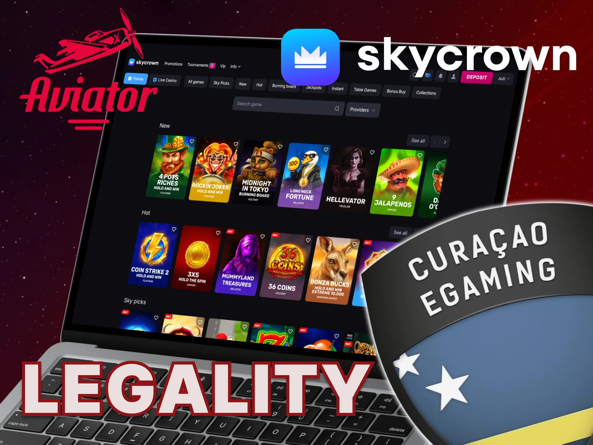 The official Skycrown website is fully licensed in Australia.