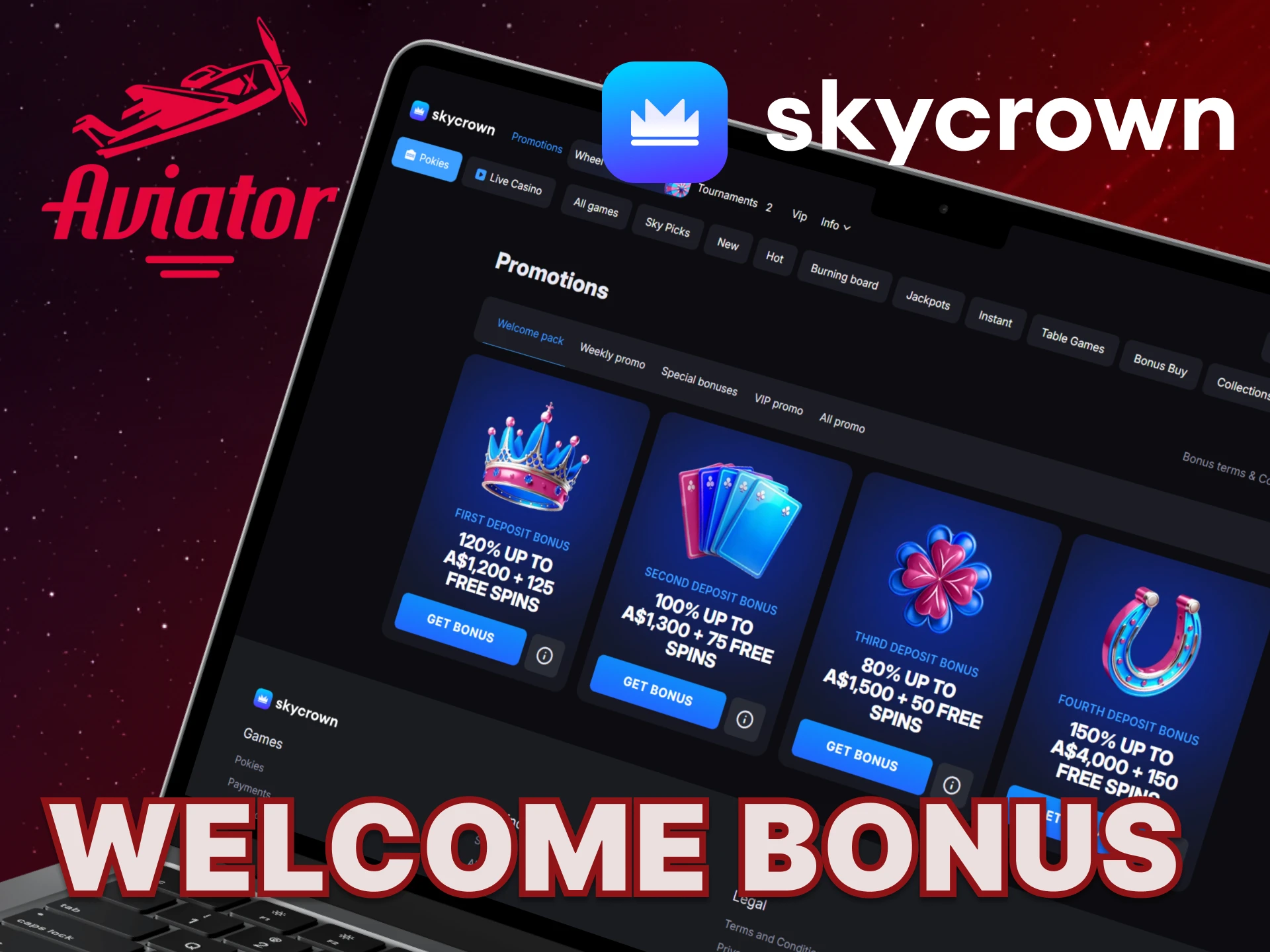 Register at Skycrown to receive a welcome bonus from the platform.