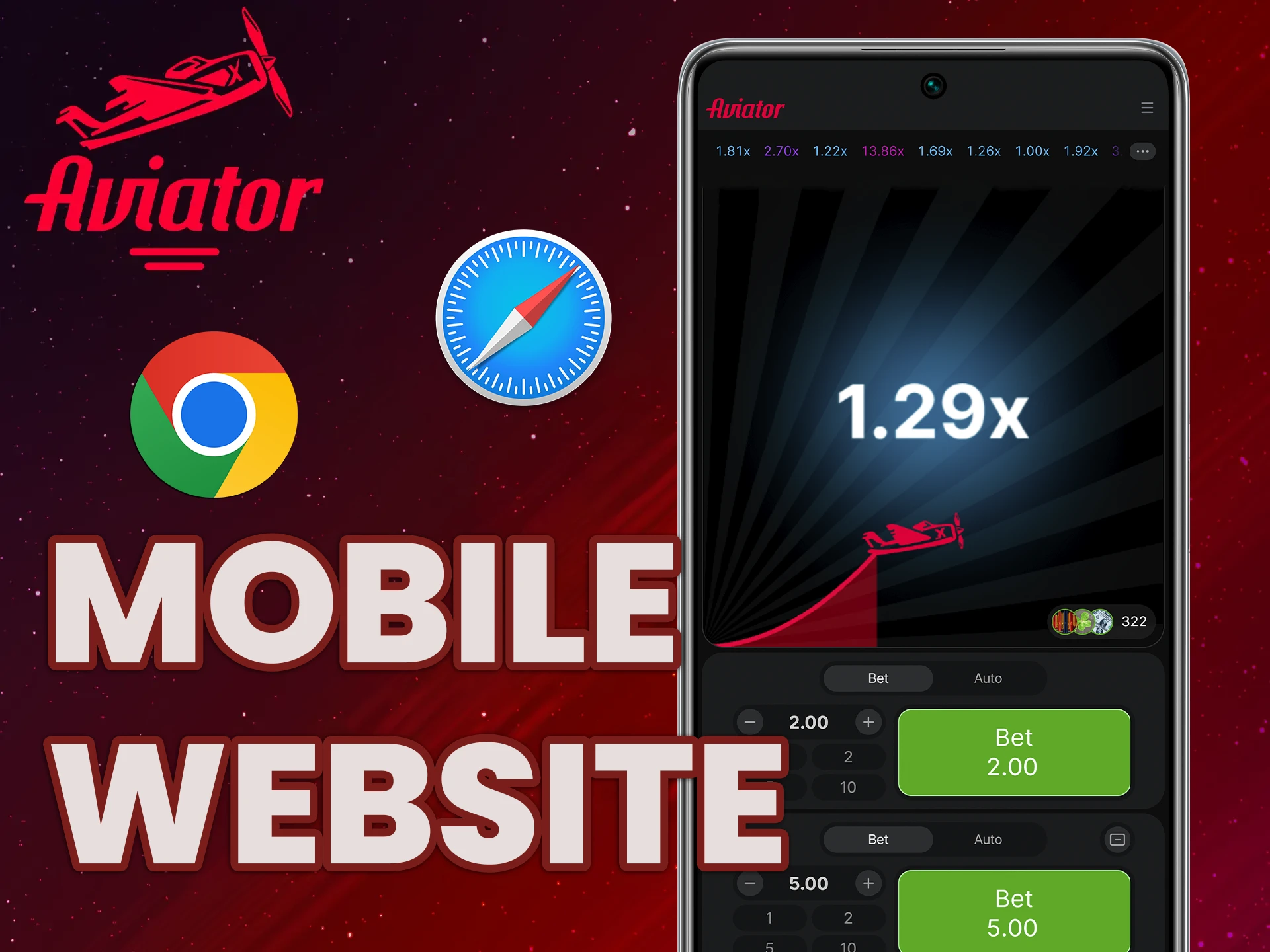 Play the aviator game using the most popular browsers available.